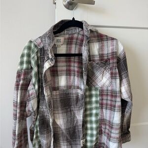 BDG Women’s Plaid Shirt - Green, Red, Gray